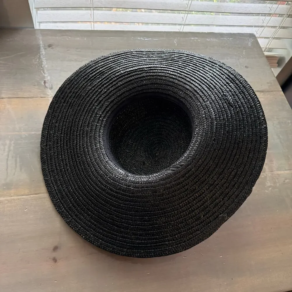 Sakowitz Black Vintage Straw Hat